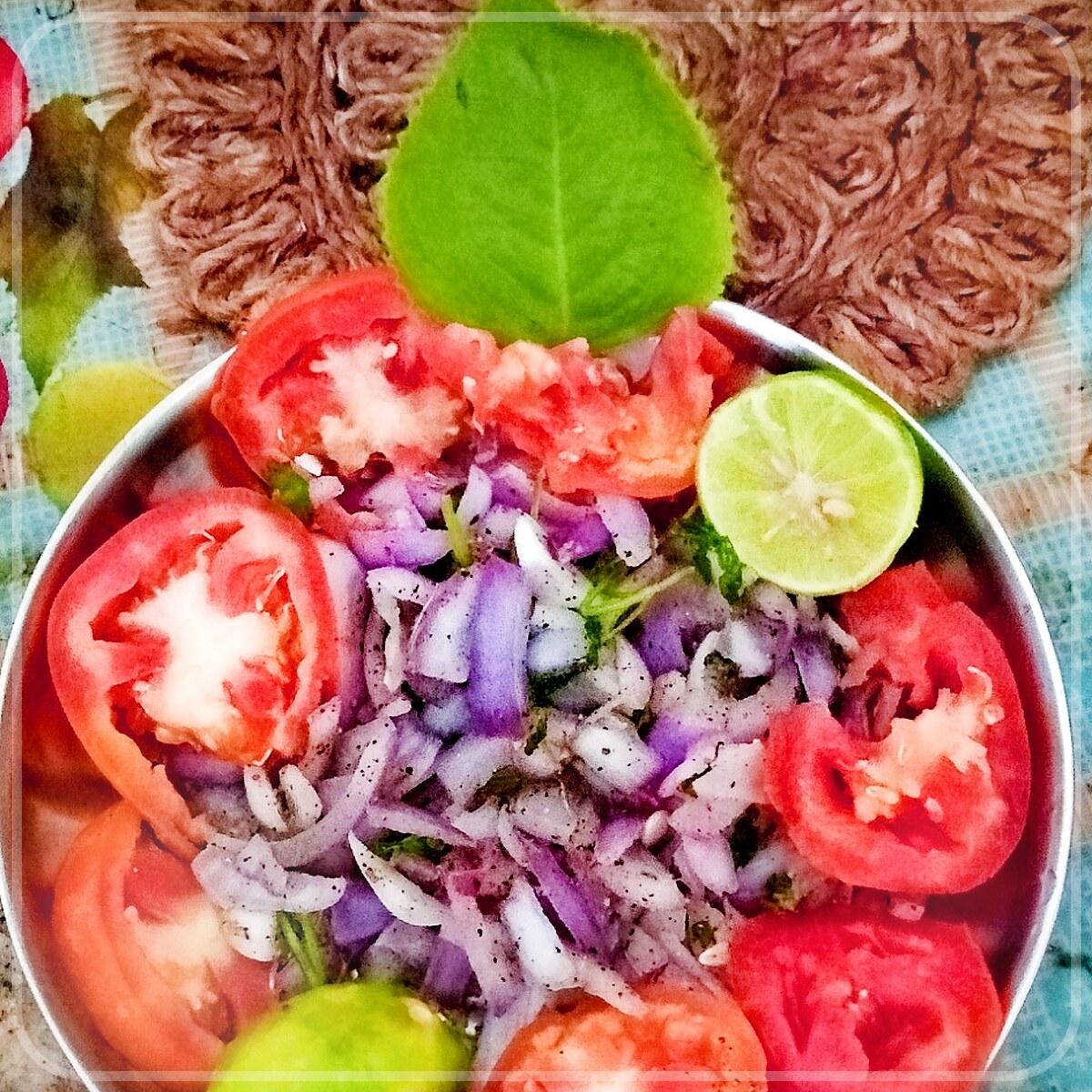 A plated serving of Cucumber-Tomato Salad