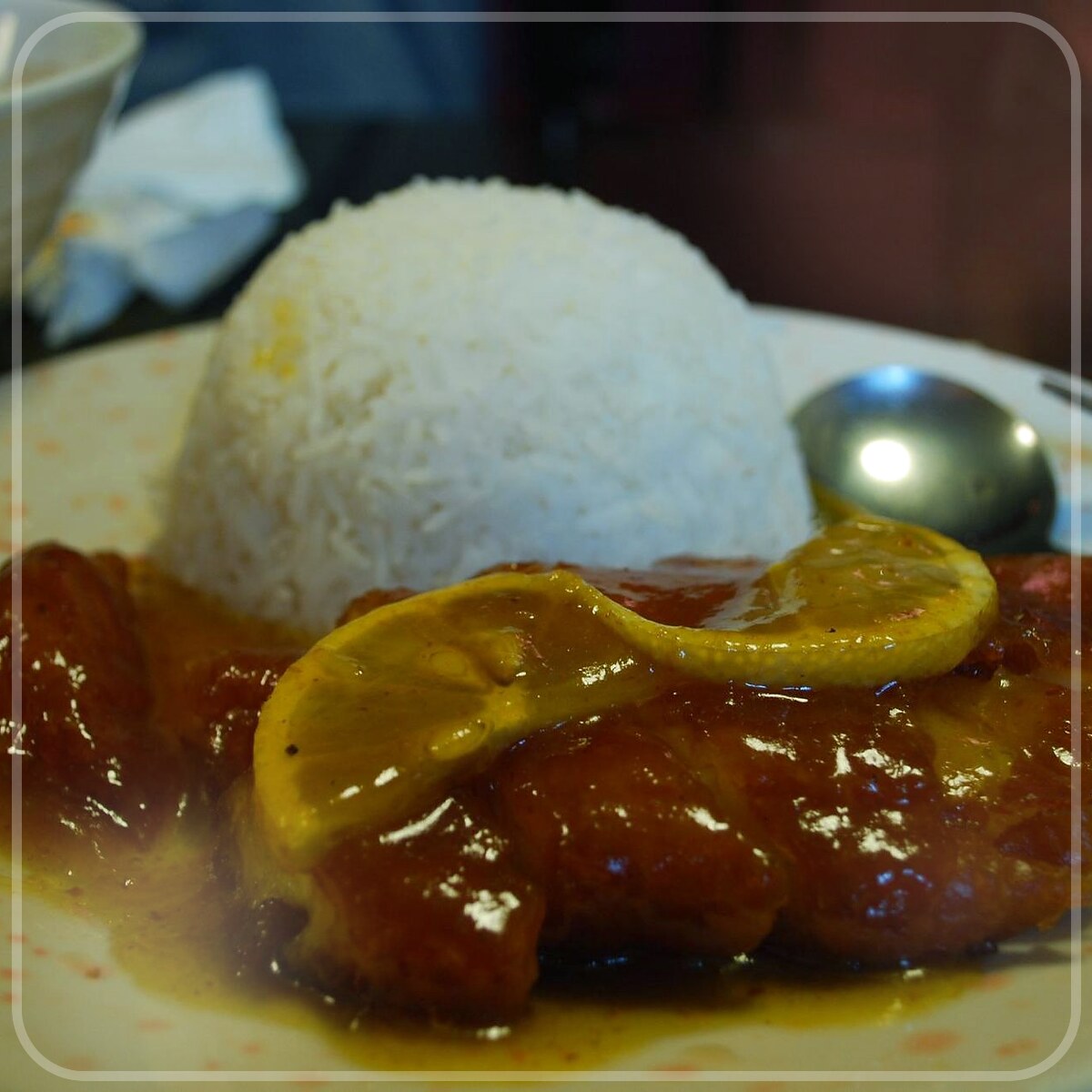 A plated serving of Lemon Chicken